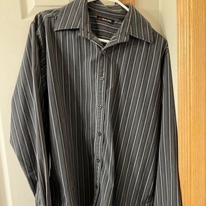Men’s red level nine XL Long Sleeved Gray stripe button down